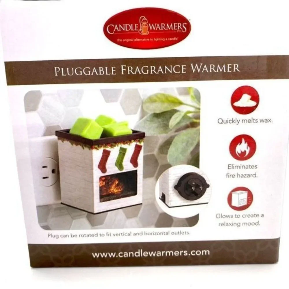 Holiday Fireplace Pluggable Fragrance Warmer New